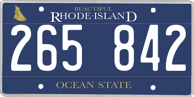 RI license plate 265842
