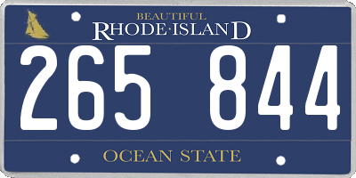 RI license plate 265844