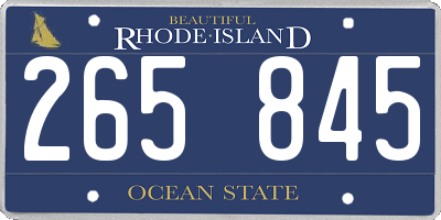 RI license plate 265845