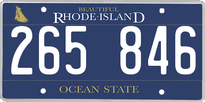 RI license plate 265846