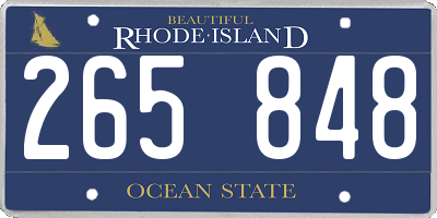 RI license plate 265848