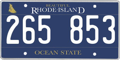 RI license plate 265853