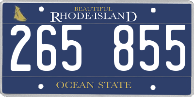 RI license plate 265855