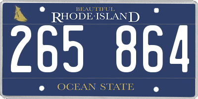 RI license plate 265864