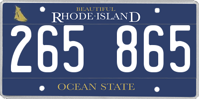 RI license plate 265865