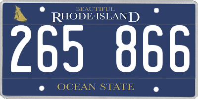RI license plate 265866