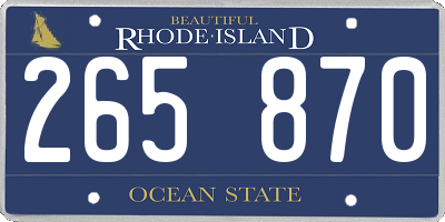 RI license plate 265870