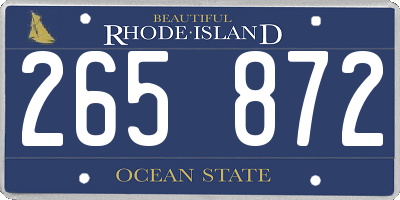 RI license plate 265872