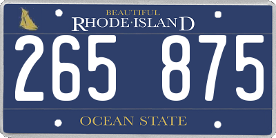 RI license plate 265875