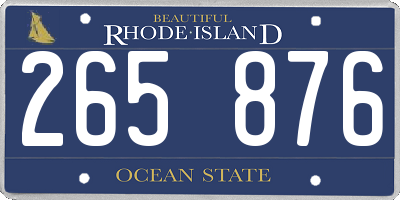 RI license plate 265876