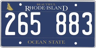 RI license plate 265883