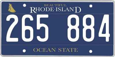 RI license plate 265884