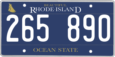 RI license plate 265890