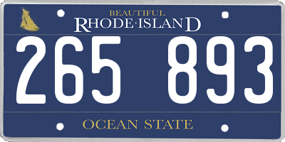 RI license plate 265893