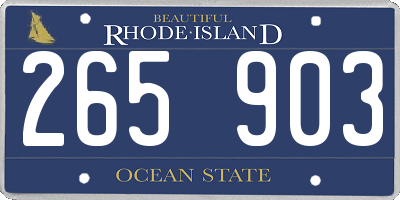 RI license plate 265903