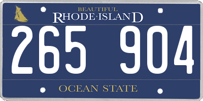 RI license plate 265904