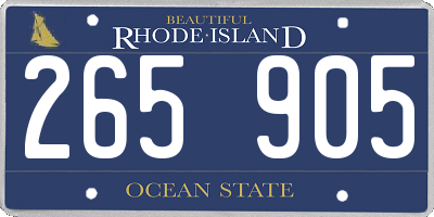 RI license plate 265905