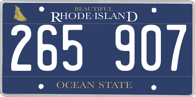 RI license plate 265907