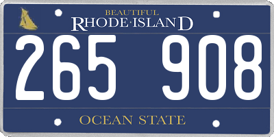 RI license plate 265908