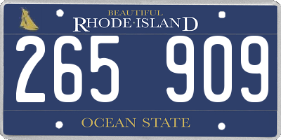 RI license plate 265909