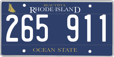 RI license plate 265911