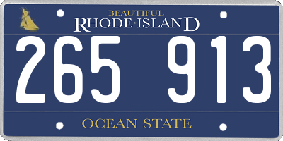 RI license plate 265913