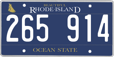 RI license plate 265914