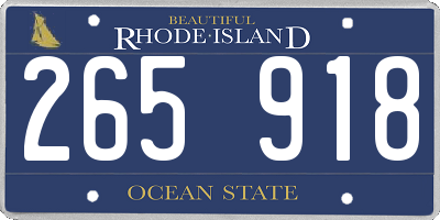 RI license plate 265918
