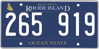 RI license plate 265919