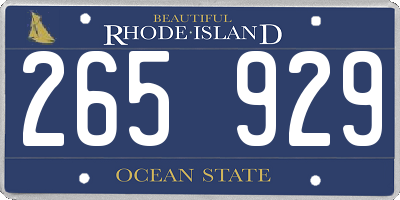 RI license plate 265929