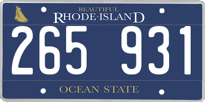 RI license plate 265931