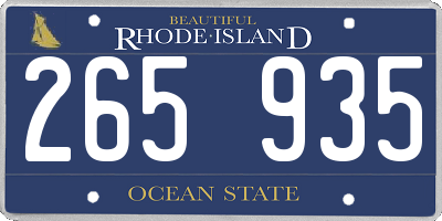RI license plate 265935
