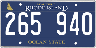 RI license plate 265940