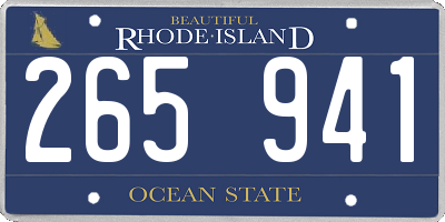 RI license plate 265941