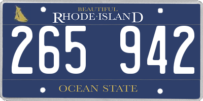 RI license plate 265942