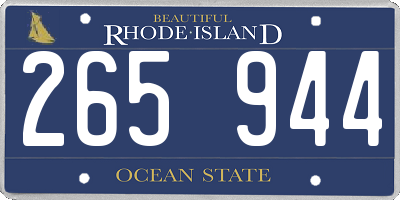 RI license plate 265944
