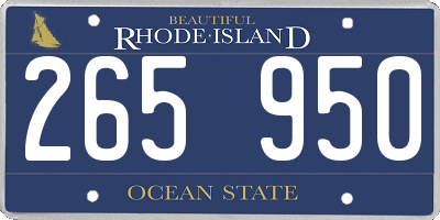 RI license plate 265950