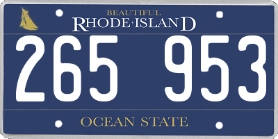RI license plate 265953