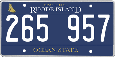 RI license plate 265957