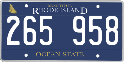 RI license plate 265958