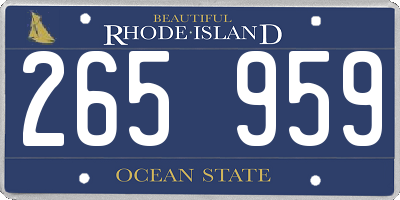 RI license plate 265959
