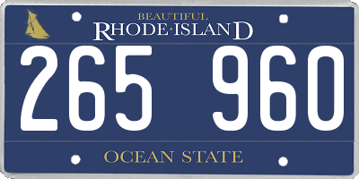 RI license plate 265960