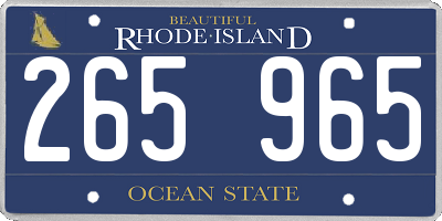 RI license plate 265965