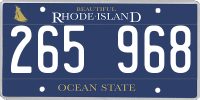 RI license plate 265968