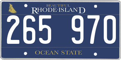RI license plate 265970
