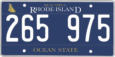 RI license plate 265975