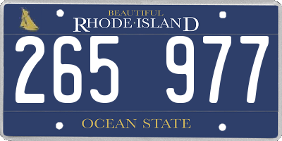 RI license plate 265977