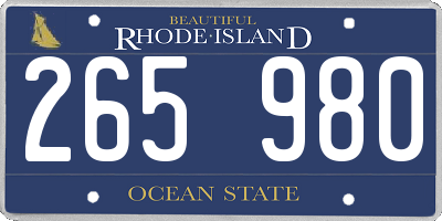 RI license plate 265980