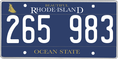 RI license plate 265983
