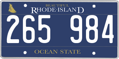 RI license plate 265984